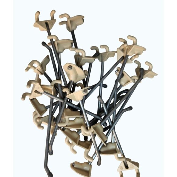 5 inch Plastic & Metal Pegboard Hooks Set of 24 for .25 inch Pegboard Shelving - Picture 4 of 13